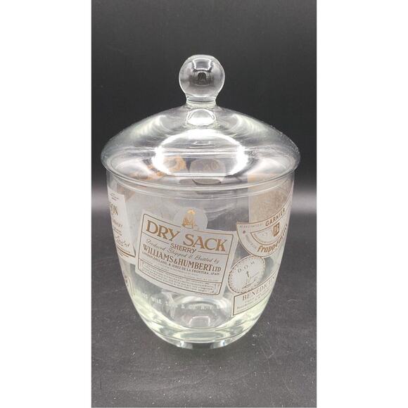 MCM Glass Ice Bucket Pail Liquor Scotch Whiskey Julius Wile NYC Vtg Barware MINT - Picture 1 of 6